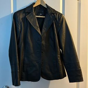 Leather jacket- women’s black jacket